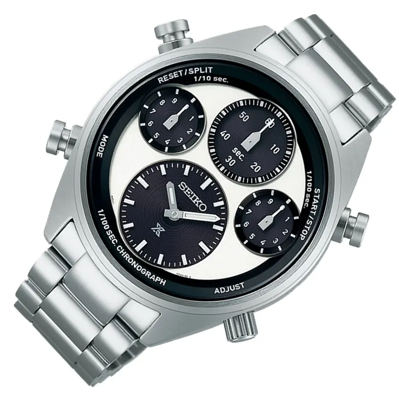 Seiko Prospex Speedtimer Solar Black & White Panda Men's Watch- SFJ001P1